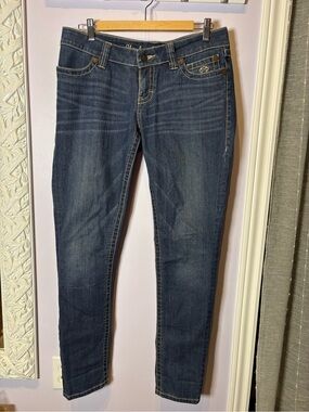 Harley-Davidson Dark Blue Moto Biker Edgy Slim Fit Jeans